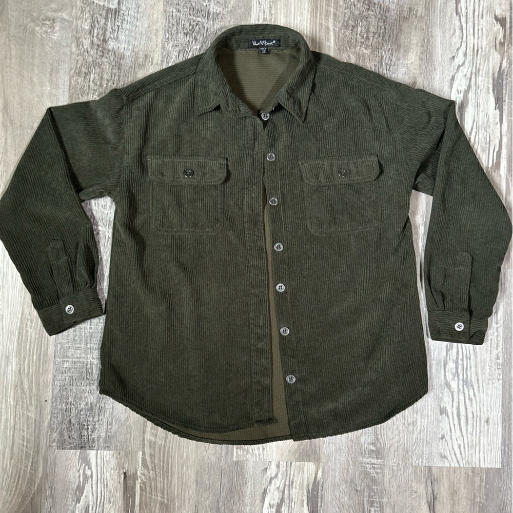 XS Velvet Heart Deep Green Corduroy Jacket Oversized